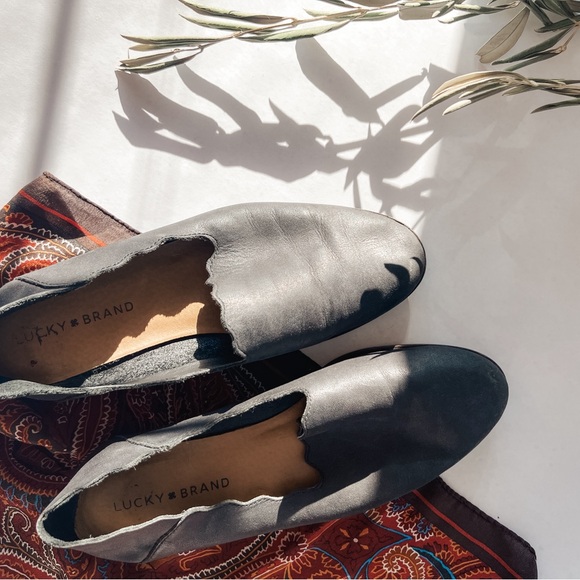 Lucky Brand Black Leather Loafers - Picture 1 of 3